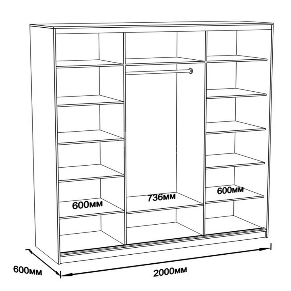 Шкаф купе ширина 1800 высота 2400